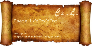 Csete Lóránt névjegykártya