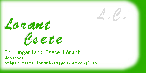lorant csete business card