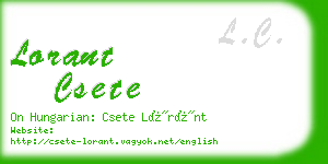 lorant csete business card